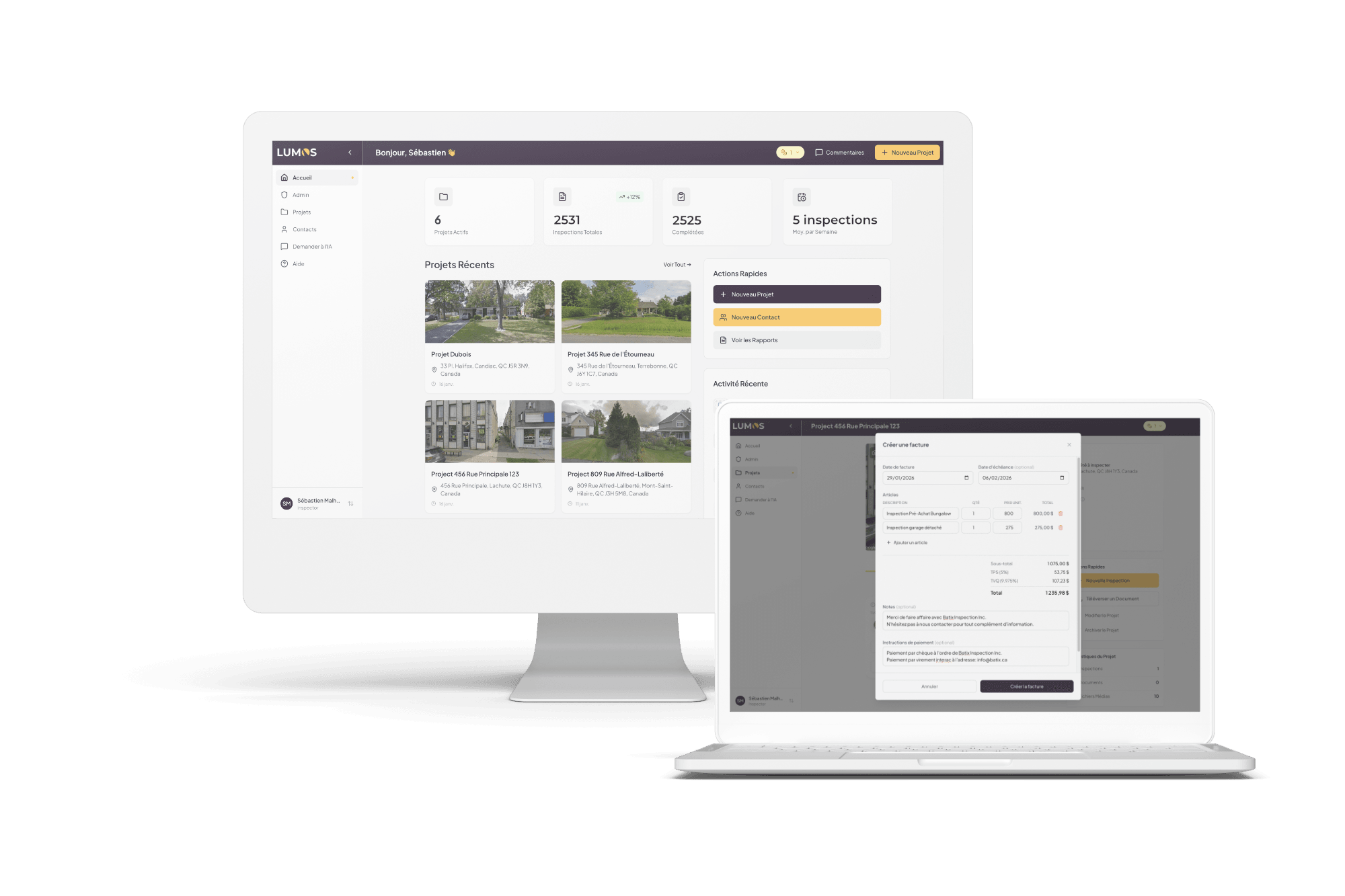 Lumos Inspector dashboard